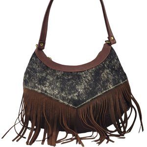 Western Handcrafted bag. Genuine Leather. Real Cow Hair. Cowhide Purse.